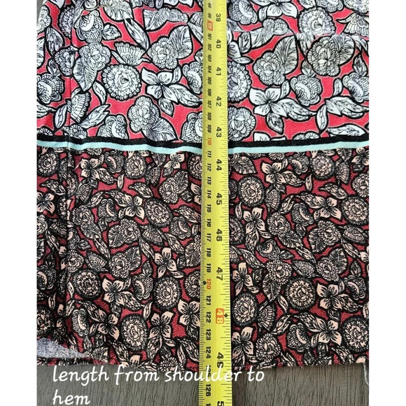 Democracy Red Floral Wrap Tie Wide Leg Jumpsuit S Short Sleeve Boho Festival - Picture 6 of 12